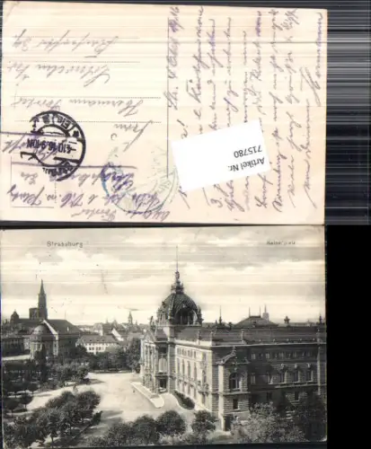 715780 Straßburg Strasbourg Elsass Kaiserplatz Feldpost Schwelm