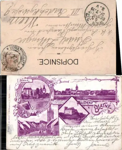 71960,Pozdrav z Blatne Blatna b. Strakonice Hrad Buzice