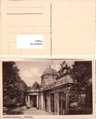 75063,Gießhübl Sauerbrunn Füllhalle 1935