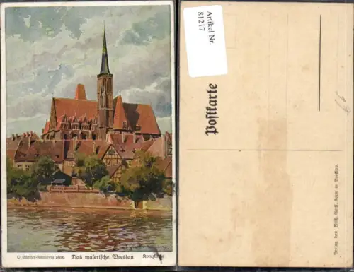 81217,Das malerische Breslau Kreuzkirche Künstlerkarte D. Günther Naumburg