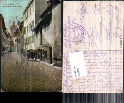 Straßburg Strasbourg Elsass Gartengasse Feldpost Kraftwagenpark Kraftwagen Park n. Schwelm