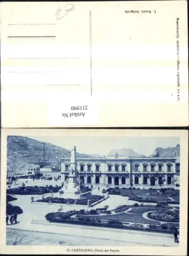 211990,Cartagena Obras del Puerto Säule Denkmal