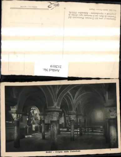 212019,Bari Cripta della Cattedrale Kirche Innenansicht Arkaden