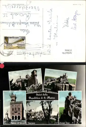 373956,San Marino Panorama Totale Seconda Torre Palazza Festung Mehrbildkarte