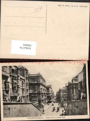 398894,Malta Valletta General view of Strada Reale Straßenansicht