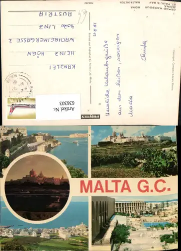 636303,Mehrbild Ak Malta G. C. Grand Harbour St Pauls Bay Mdina