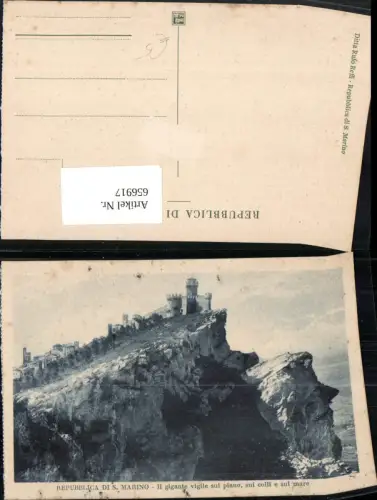 656917,Repubblica di San Marino Il gigante vigile sul piano sui colli e sul mare