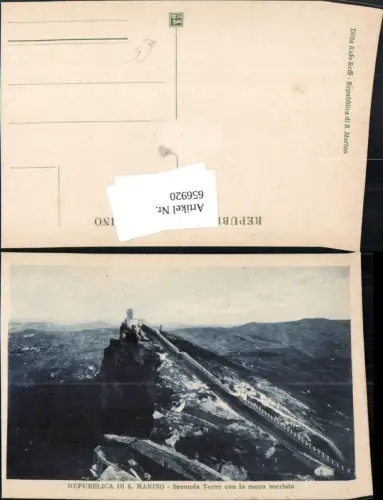 656920,Repubblica di San Marino Seconda Torre con la mura merlata