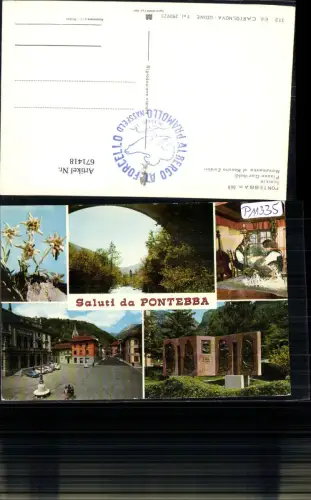 671418,Mehrbild Ak Pontebba Scorcio Piazza Garibaldi Monumento al Maestro Zardini