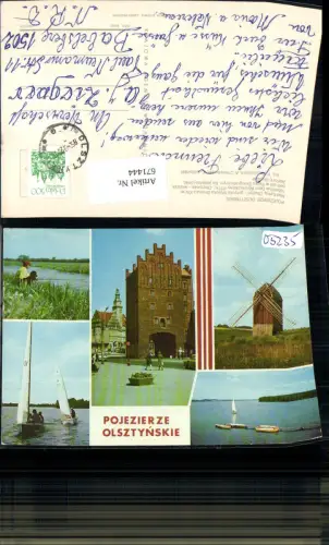 671444,Mehrbild Ak Pojezierze Olsztynskie Segelboot Windmühle