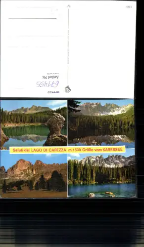 671455,Mehrbild Ak Saluti dal Lago di Carezza Karersee Welschnofen Italy Südtirol