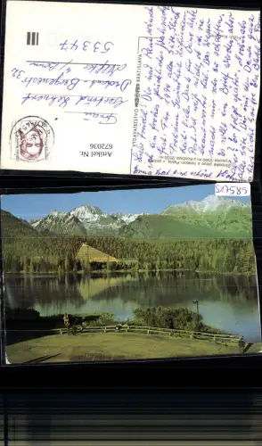 672036,Strbske pleso s hotelom Patria v pozad Vysoka Koncista