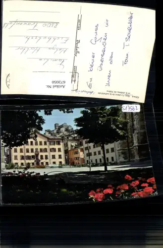 672050,Sion La place de la cathedrale et le chateau de Valere Sitten Switzerland