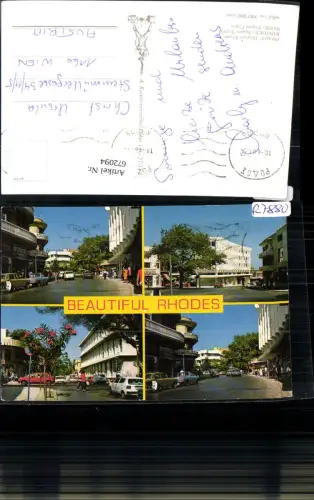 672094,Mehrbild Ak Beautiful Rhodes Rhodos Square Cyrpus Greece