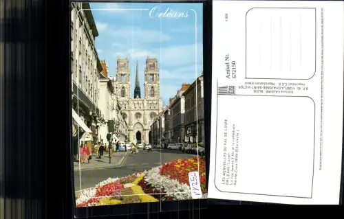 672150,Orleans Loiret La rue Jeanne d Arc et la cathedrale Sainte-Croix France