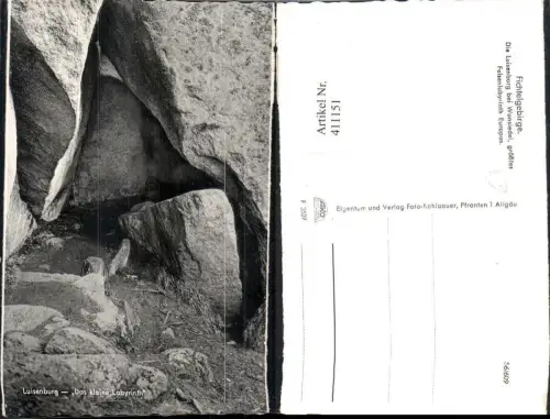 411151,Gesteinsformation Fichtelgebirge Wunsiedel Luisenburg Das kleine Labyrinth Höhle