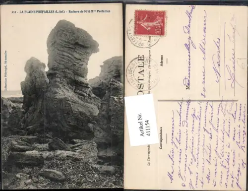 411154,Gesteinsformation La Plaine-Prefaillies Rochers de M. e M. Prefailles