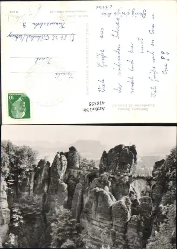 418355,Foto Ak Sächsische Schweiz Basteibrücke m. Lilienstein Gesteinsformation