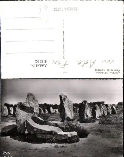 418362,Foto Ak Carnac Morbihan Menhirs de Kermario Felsen Gesteinsformation