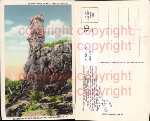 464730,Carlsbad Caverns N.M. Chimney Rock i. Rattlesnake Canyon Gesteinsformation
