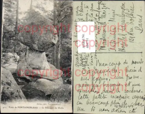 464731,Foret de Fontainsbleau Le Bilboquet du Diable Gesteinsformation