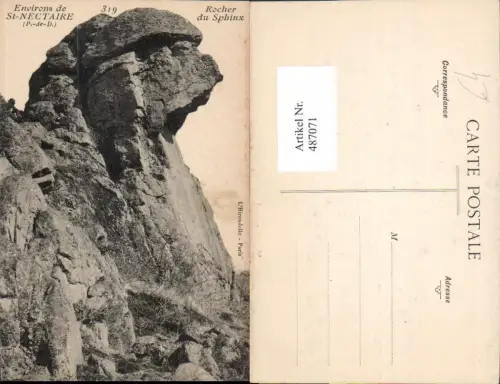 487071,Gesteinsformation Environs d St-Nectaire Rocher du Sphinx