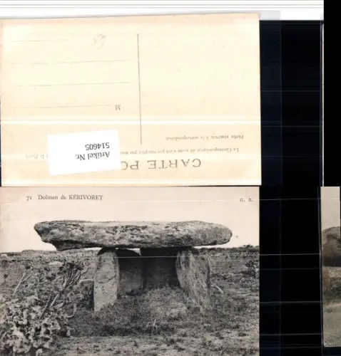 514605,Dolmen de Kerivoret Gesteinsformation Tisch