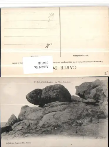 514616,Ile d'Yeu La Pierre branlante Gesteinsformation