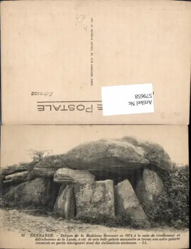 579658,Gesteinsformation Guerande Dolmen de la Madeleine Felsen Steine