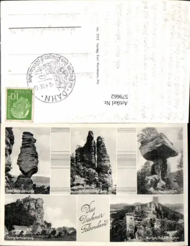 579662,Mehrbild Ak Dahn Dahner Felsenland Jungfernsprung Otto Wendelturm Gesteinsformation