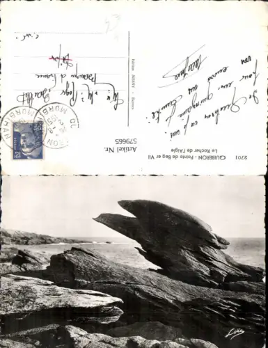 579665,Gesteinsformation Quiberon Pointe de Beg er Vil Le rocher de l Aigle