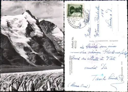 411112,Foto Ak Großglockner Pasterzengletscher Gletscher Heiligenblut