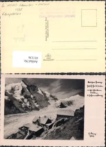 411136,Foto Ak Gletscher Kaiser Franz Josef-Hütte Großglockner Johannisberg
