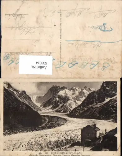 539834,Chamonix Mont Blanc Gare du Montevers Mer de Glace et Grandes Jorasses Gletscher