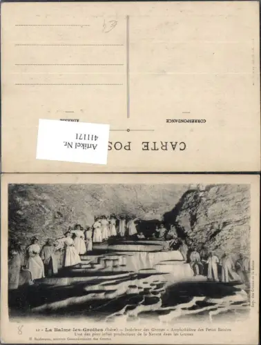 411171,Höhle Grotte La Balme-les-Grottes Isere Interieur des Grottes Amphitheatre de Petits Bassins