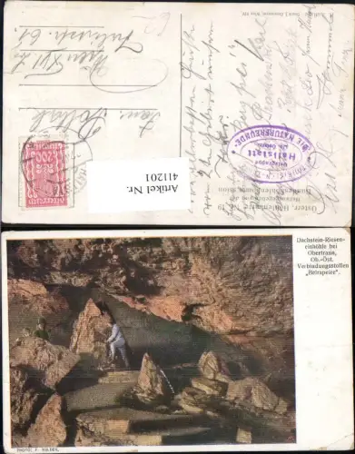 411201,Höhle Grotte Dachstein Rieseneishöhle Obertraun Verbindungsstollen Belrapeire