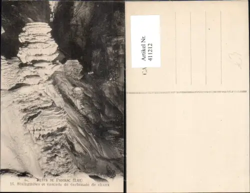411212,Höhle Grotte Puits de Padirac Lot Grand Dome Stalagmites et cascade de caronate de chaux