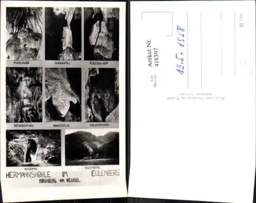 418397,Foto Mehrbild Ak Hermannshöhle Kirchberg a. Wechsel Eulenberg Höhle Grotte