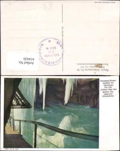 418420,Dachstein Rieseneishöhle Obertraun Höhle Grotte Galerie über d. großen Eisabgrund
