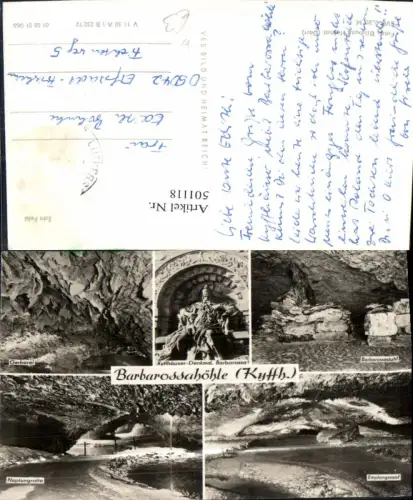 501118,Mehrbild Ak Höhle Grotte Neptungrotte Barbarossahöhle am Kyffhäuser Rottleben