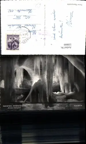 539660,Foto Ak Dachstein Rieseneishöhle Grosse Eiskapelle Obertraun Höhle Grotte