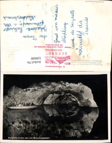 539680,Hinterbrühl Mödling Seegrotte Großer See m. Motorbootsfahrt Höhle Grotte