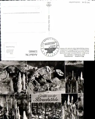 539685,Mehrbild Ak Bärenhöhle Erpfingen Karlshöhle Höhle Grotte Skelett