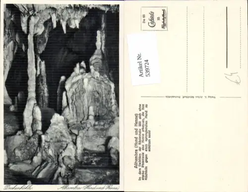 539724,Dechenhöhle Alhambra Hund u. Henne Iserlohn Höhle Grotte