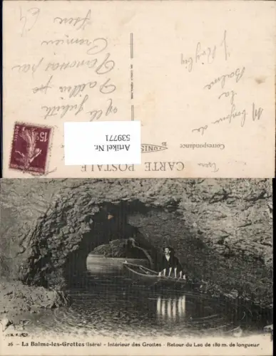 539771,La Balme-les-Grottes Isere Interieur des Grottes Ruderboot Boot Höhle Grotte