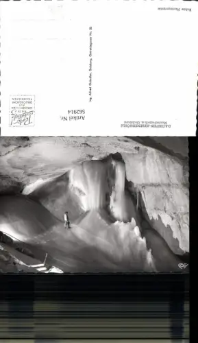 562914,Foto Ak Dachstein Rieseneishöhle Montsalvatsch m. Gralsburg Obertraun Höhle Grotte