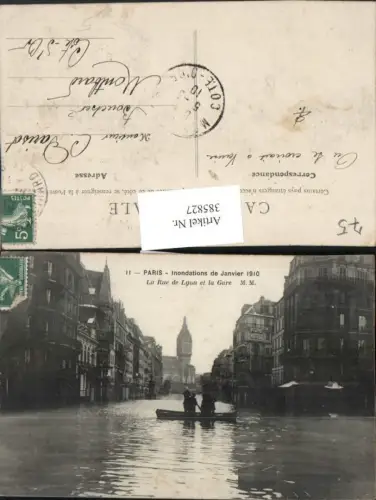 385827,Ile-de-France Paris Inondations 1910 Rue de Lyon et la Gare Hochwasser Überschwemmung