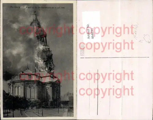 464031,Brand Hamburg St Michaeliskirche 1906