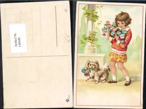148448,Hund Mädchen Blumen