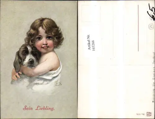 165266,Hund m. Junge Bub Sein Liebling